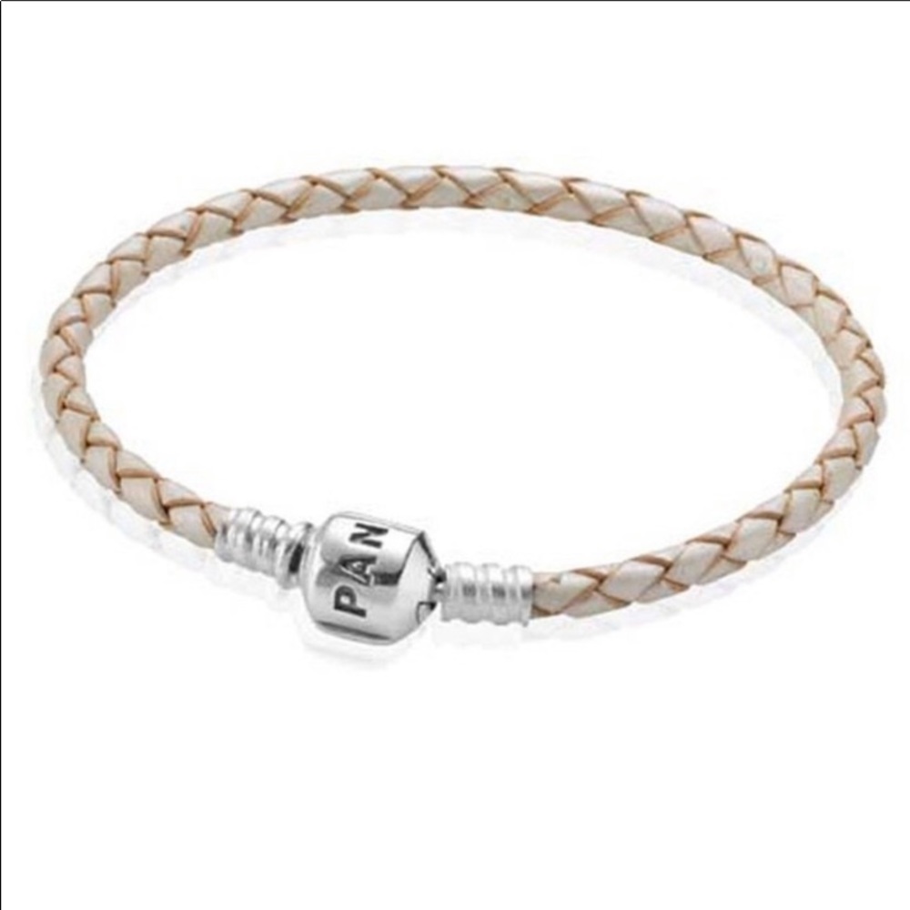 Pandora champagne (retired) braided bracelet 6.7”